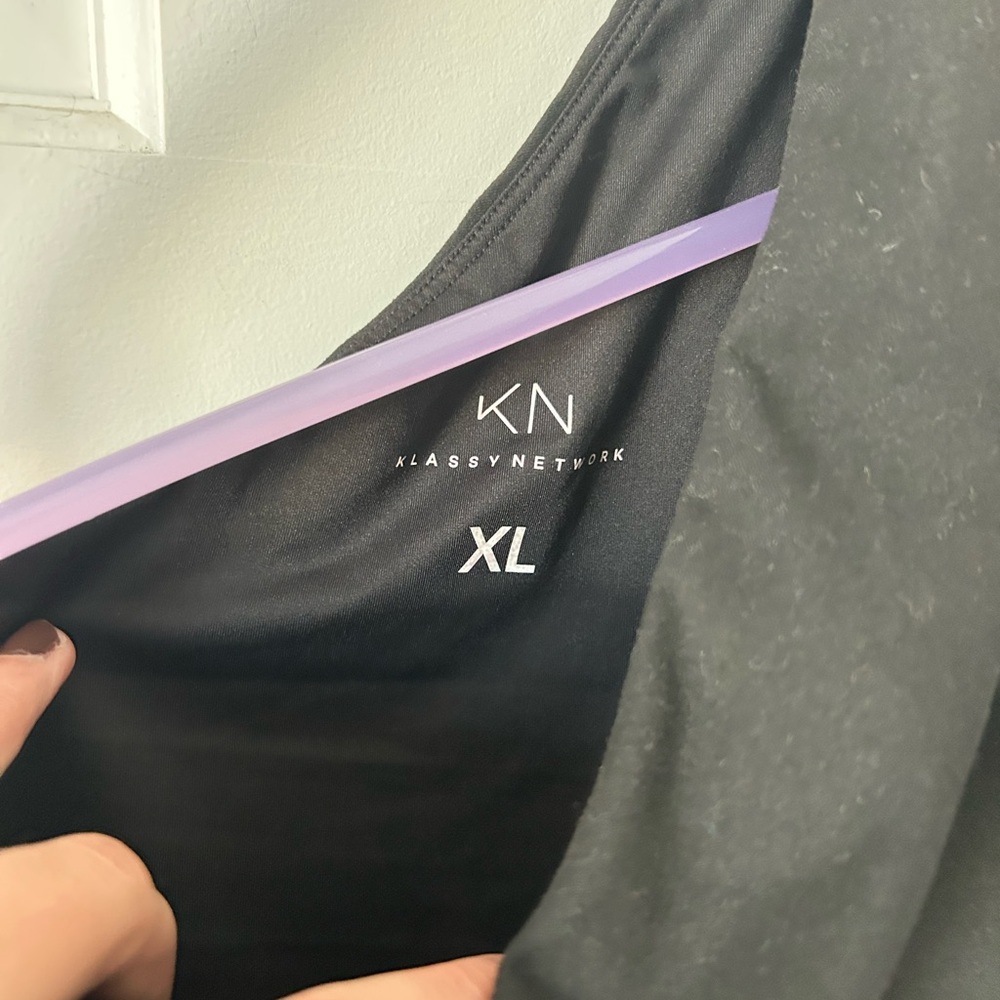 Klassy Network Black One-Shoulder Top with built in bra - Picture 3 of 5